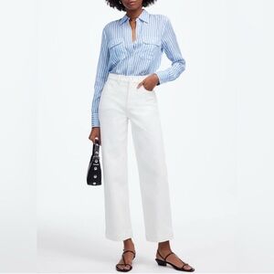 Madewell The Perfect Vintage Wide-Leg Crop Jean Sz 27 White